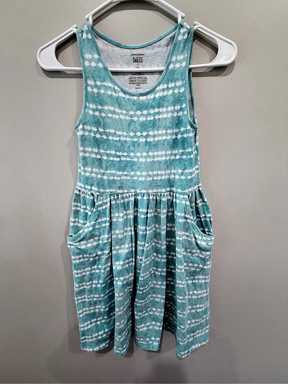 Jumping Beans All Day-Play Dress Tie-Dye Dress in Blue & White Size 10 Like New